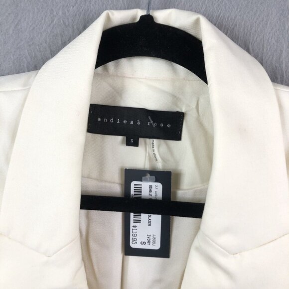 Endless Rose Blazer Womens Small Cream Jacket  Office Career Twill NEW - Picture 5 of 16